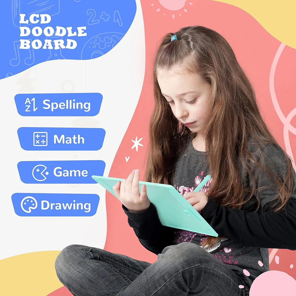 BELLOCHIDDO LCD Writing Tablet for Kids Toddlers Educational Toys Drawing Tablet 8.5 Inch Doodle Board Drawing Board Travel Toys Christmas Birthday Gifts for 3 4 5 6 7 8 Years Old Boys Girls (Blue)