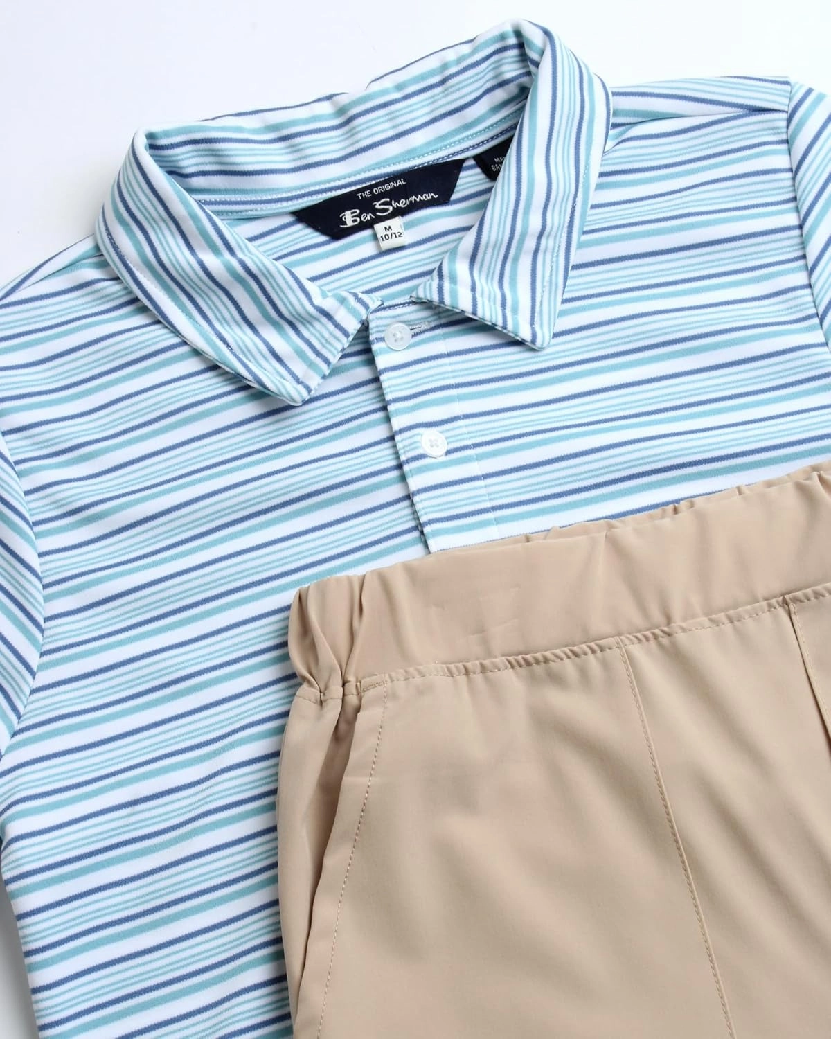 Ben Sherman Boys' Shorts Set - 2 Piece Breathable Short Sleeve Polo Shirt and Casual Shorts for Boys (Sizes: 8-14)