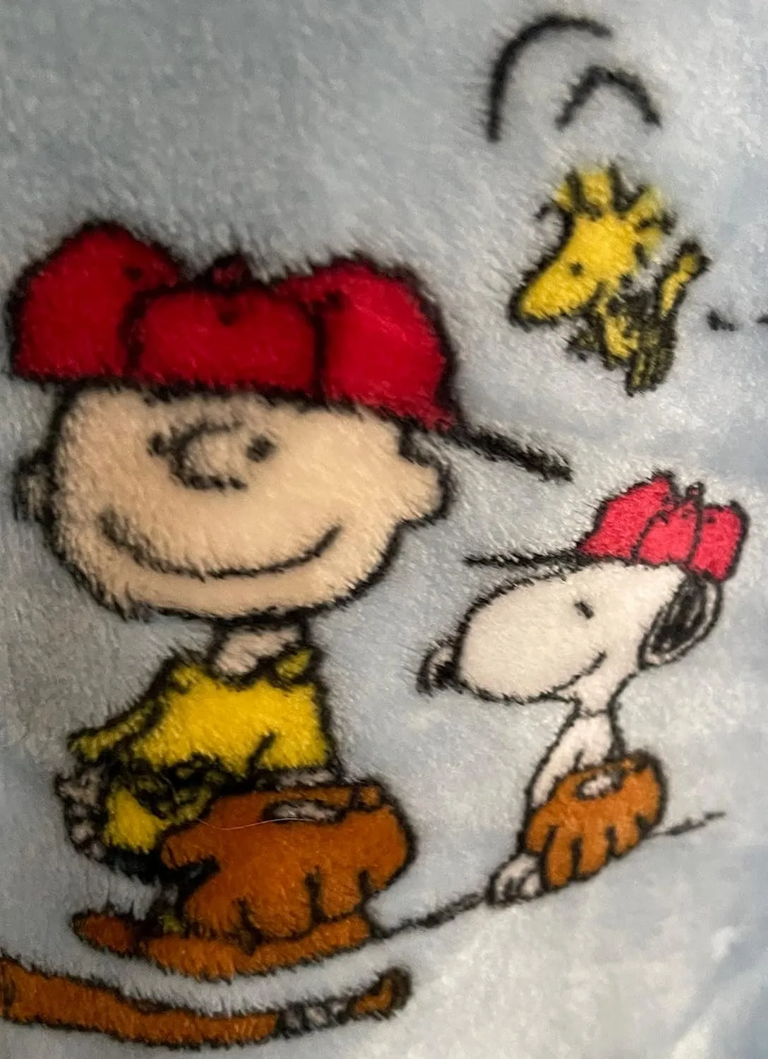 Berkshire Peanuts Snoopy Woodstock Sports Baseball, Soccer, Tennis, Football Throw Blanket 50" x 70" Variations (Light Blue All Sports)