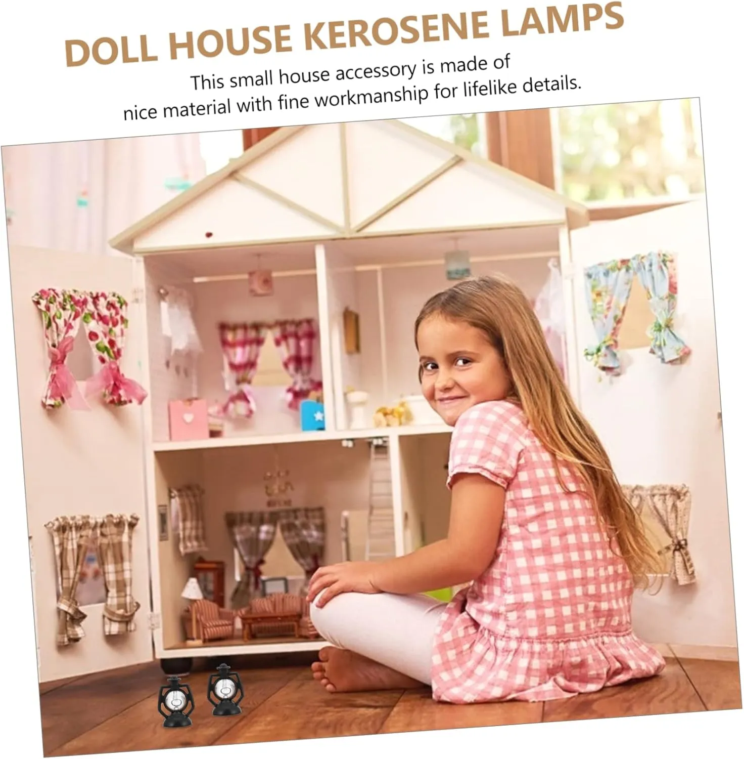 BESPORTBLE 4sets 12pcs Miniature Kerosene Lamps for Doll Houses Retro Lanterns for DIY Photo Props and Decoration Includes and Lights 12pcs*4