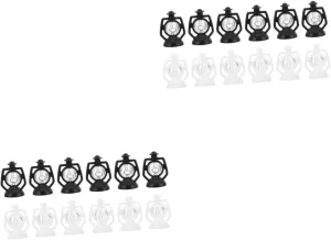 BESPORTBLE 4sets 12pcs Miniature Kerosene Lamps for Doll Houses Retro Lanterns for DIY Photo Props and Decoration Includes and Lights 12pcs*4