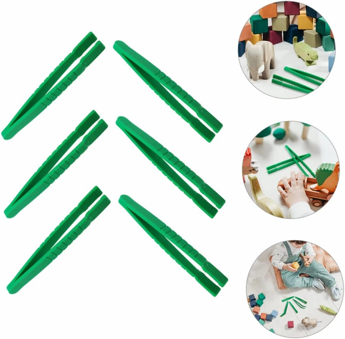 BESTonZON 18pcs Boy Girl Plastic Curved Tweezers for Collecting and Objects Lightweight and Portable Tools for Classroom Science Experiments for Boys and Girls Nature Exploration