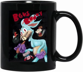 Bgus Bunny Black Coffee Mug, Gift Coffee Mug