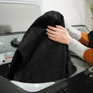 Big Joe Fuf Large Cover Only Machine Washable, Black Plush, Soft Polyester