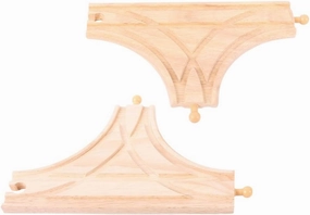 Bigjigs Rail T-Junction Track (Pack of 2) - Other Major Wooden Rail Brands are Compatible