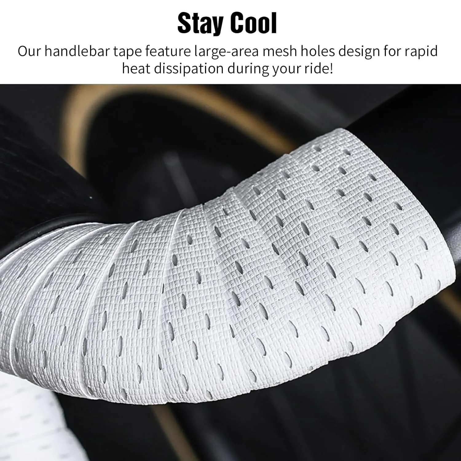 Bike Handlebar Tape, EVA Bike Bar Tape Road Bike, High Stain Resistance Bicycle Handlebars Tape, Extra Thick Soft & Non-Slip Comfortable Bike Grip Tape for Handlebars(Set of 2, White)