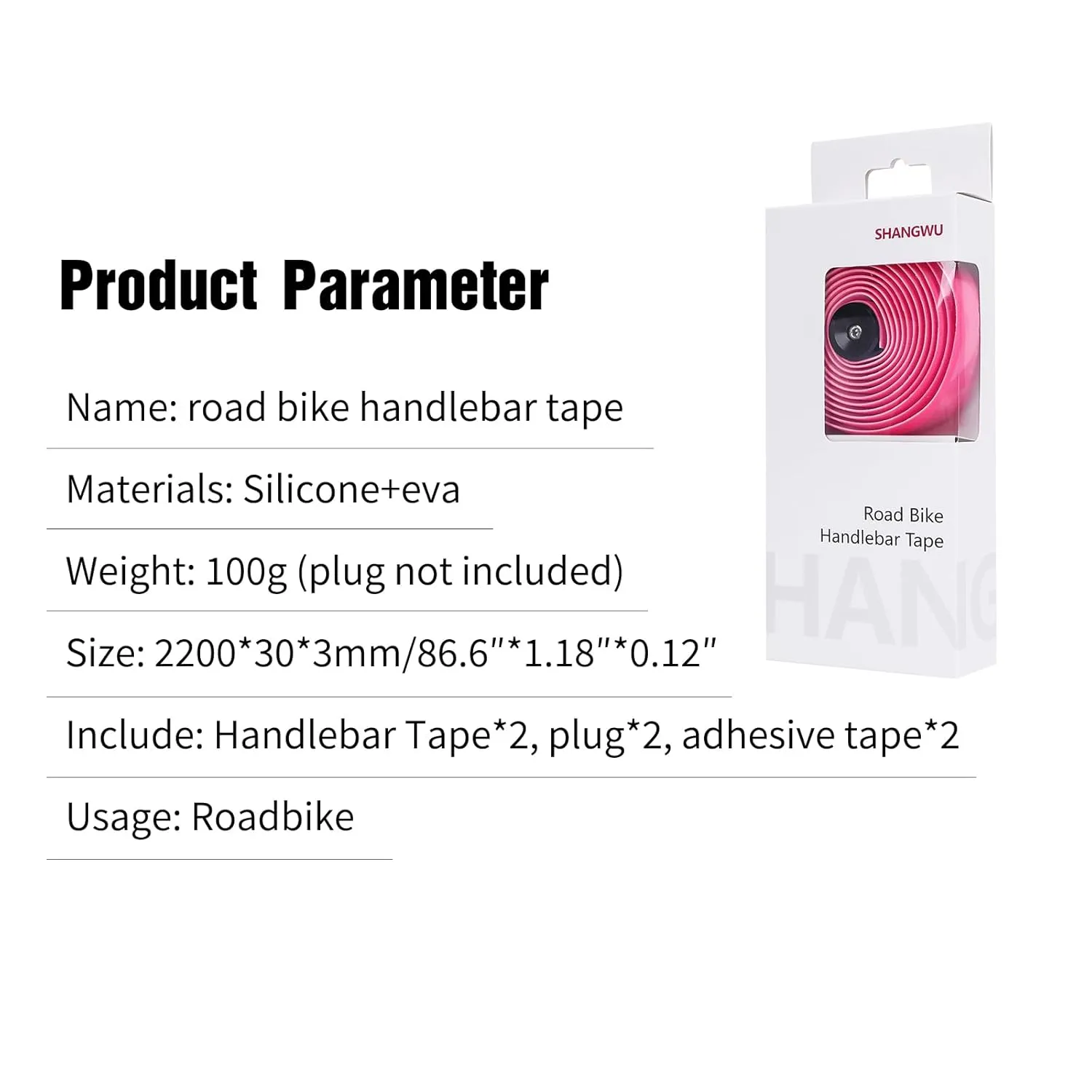 Bike Handlebar Tape, EVA Bike Bar Tape Road Bike, High Stain Resistance Bicycle Handlebars Tape, Extra Thick Soft & Non-Slip Comfortable Bike Grip Tape for Handlebars(Set of 2, White)