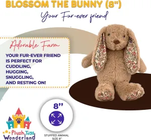Blossom The Bunny Soft Plush Toys – 8 inch Adorable Bunny Stuffed Toy for Toddlers, Kids, Snuggly Rabbit Plushie Gift, Adorable Animal Cuddle Buddy for Nursery & Playtime