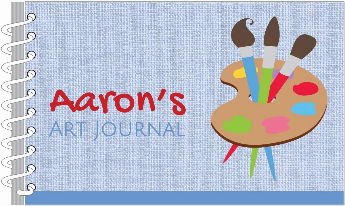 Blue Paint Palette Personalized Art Journal | Custom Sketch Book for Kids | Monogrammed Sketchbook | Personalized Kids Gift | Kids Journal | Drawing Pad | Art Journal for Kids | Spiral Art Sketchpad