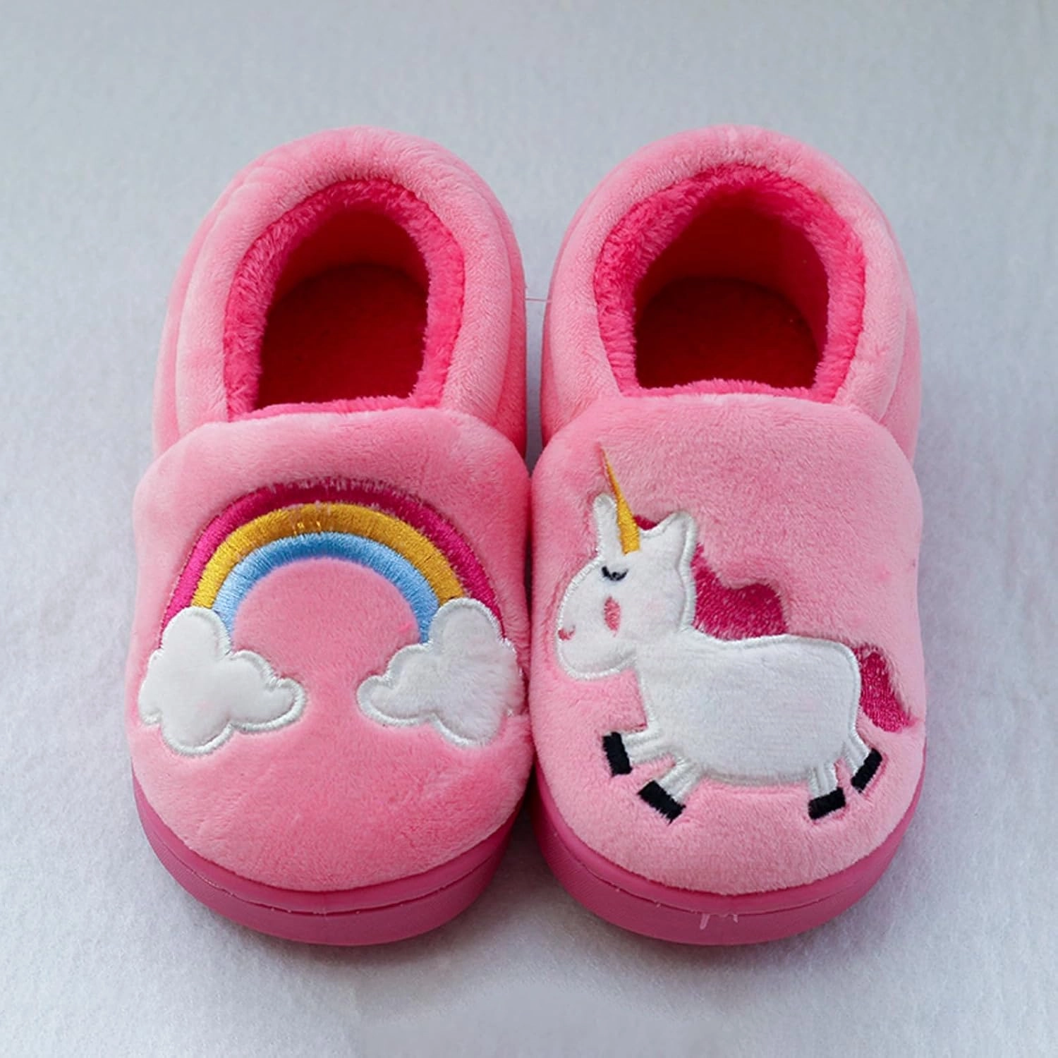 BMINFEE Garden Shoes Girls Cute Slippers Cartoon Memory Cotton Children's Plush Warm Winter Home shoes Boys Unisex Slides
