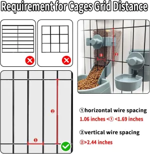 BNOSDM Rabbit Automatic Food Feeder and Water Dispenser Bunny Gravity Feeding Station Waterer Set Hanging Self-Dispensing Feeder for Ferret,Guinea Pigs Chinchillas Kittens