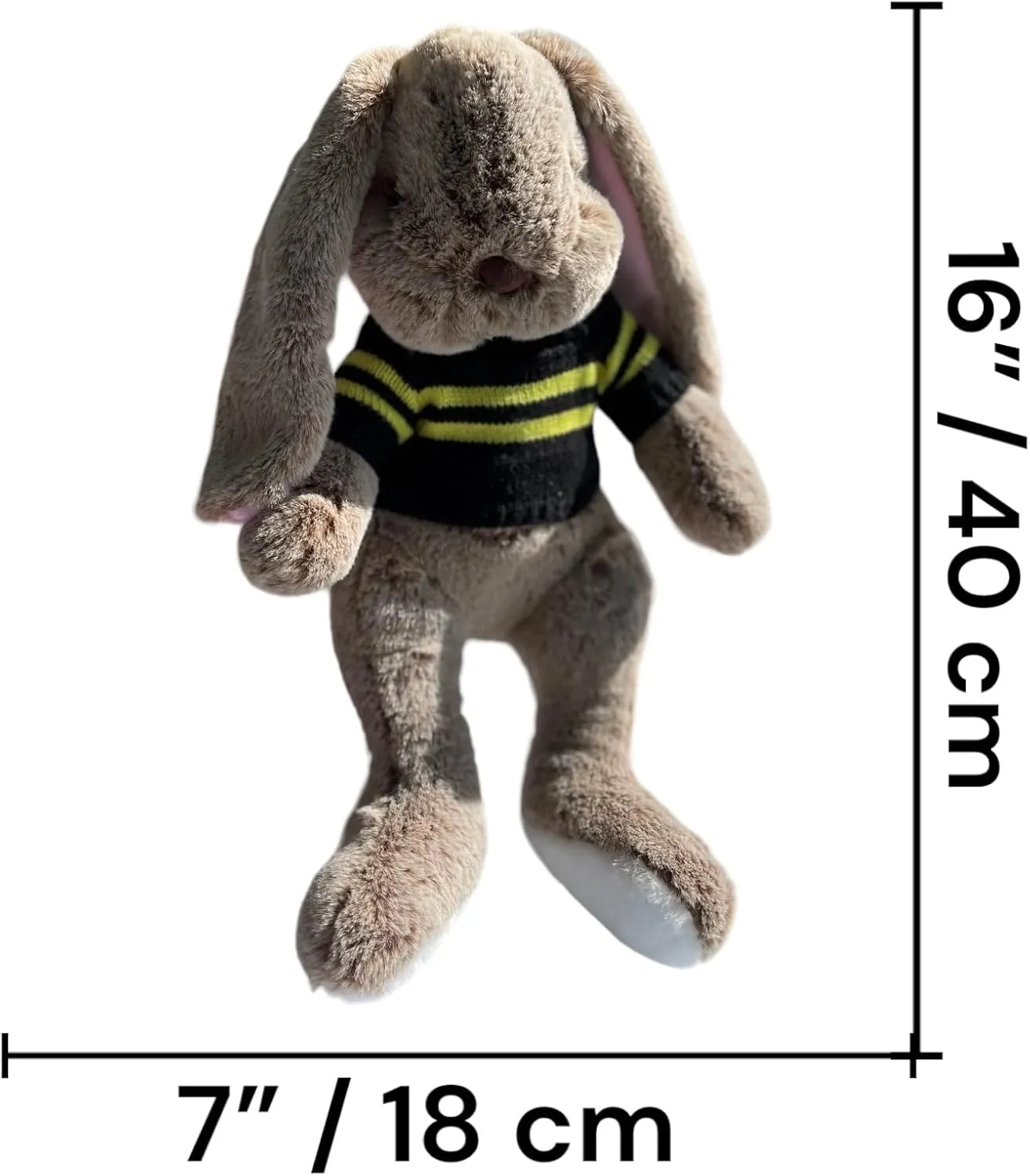 Bobo Bunny Rabbit with Sweater 16" Plush Bunny, Stuffed Animal Bunny Toy, Soft and Huggable Rabbit,Easter Bunny for Toddlers, Kids (Beige, White, Gray, Pink) (Beige)