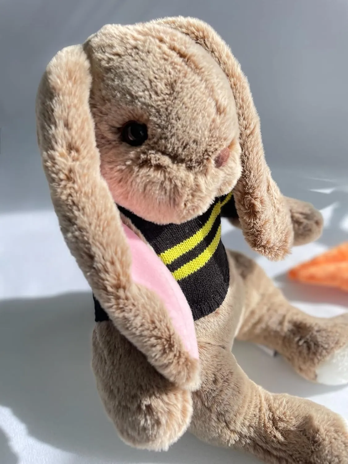Bobo Bunny Rabbit with Sweater 16" Plush Bunny, Stuffed Animal Bunny Toy, Soft and Huggable Rabbit,Easter Bunny for Toddlers, Kids (Beige, White, Gray, Pink) (Beige)