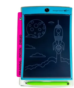 Boogie Board Travel Magic Sketch Colorburst Drawing Pad, Green Stylus, 3 Double-Sided Templates for Drawing, Writing, and Tracing, Ages 4  - Blue Bezel