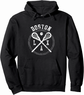 Boston LAX Lacrosse Vintage Logo Pullover Hoodie
