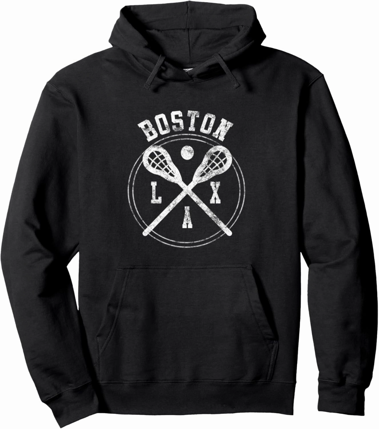 Boston LAX Lacrosse Vintage Logo Pullover Hoodie