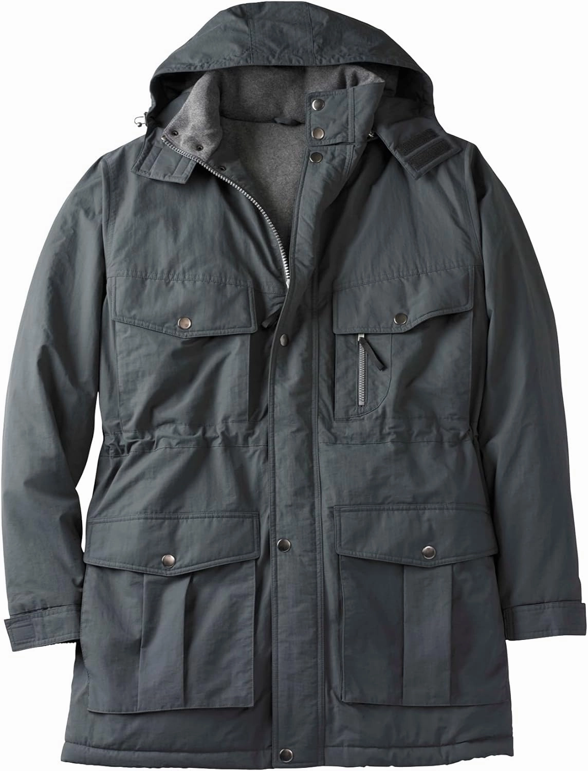 Boulder Creek by KingSize Men's Big & Tall Fleece-Lined Parka With Detachable Hood And 6 Pockets
