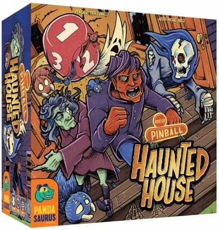Boxtop Pinball: Haunted House - Exciting Family Pinball Adventure! Fun Monster Themed Tabletop Game for Kids & Adults, Ages 8 , 1-4 Players, 15 Minute Playtime, Made by Pandasaurus Games
