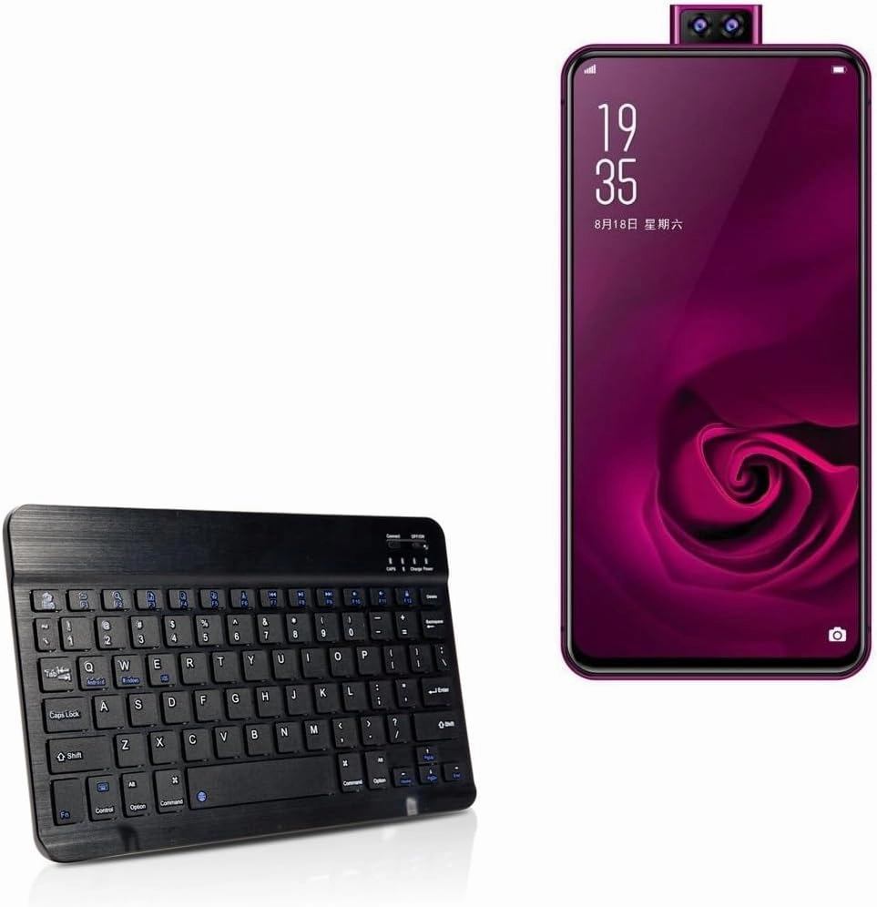BoxWave Keyboard Compatible with Elephone U2 - SlimKeys Bluetooth Keyboard, Portable Thin with Chiclet-Style Keys - Jet Black