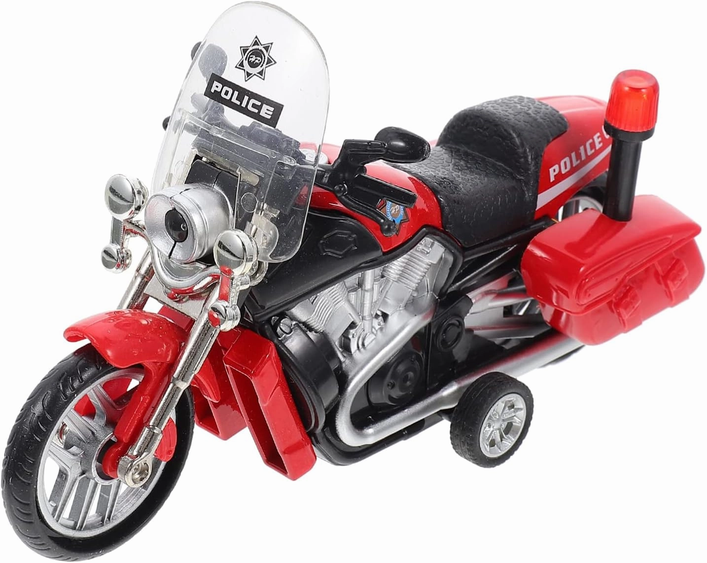 Boy Girl Police Motorcycle Toy Pull Back Mini Motorbike for Boys Girls Alloy Abs Material Fun Parent-boy Girl Playtime Present for Birthdays Holidays