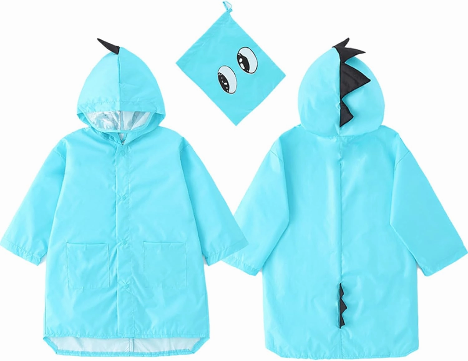 Boys Girls Toddler Raincoat Kids Waterproof Rain Jacket Hooded Slicker Cartoon Rain Wear