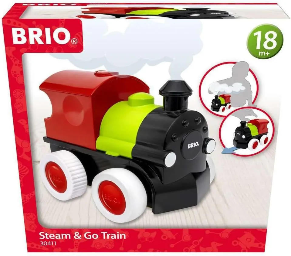 BRIO - 30411 Steam & Go Train | Toy Train Engine for Toddlers and Preschoolers Age 18 Months and Up
