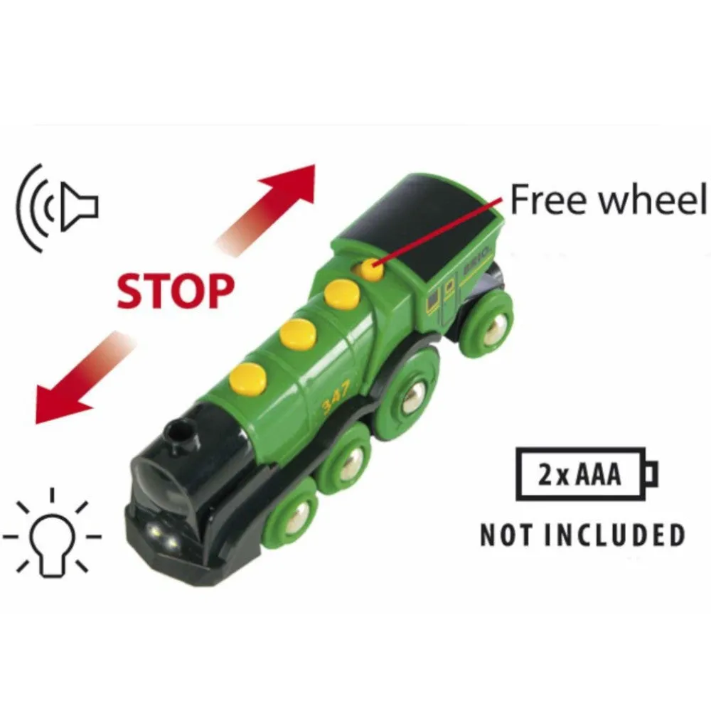 BRIO Big Green Action Locomotive Battery Powered 33593