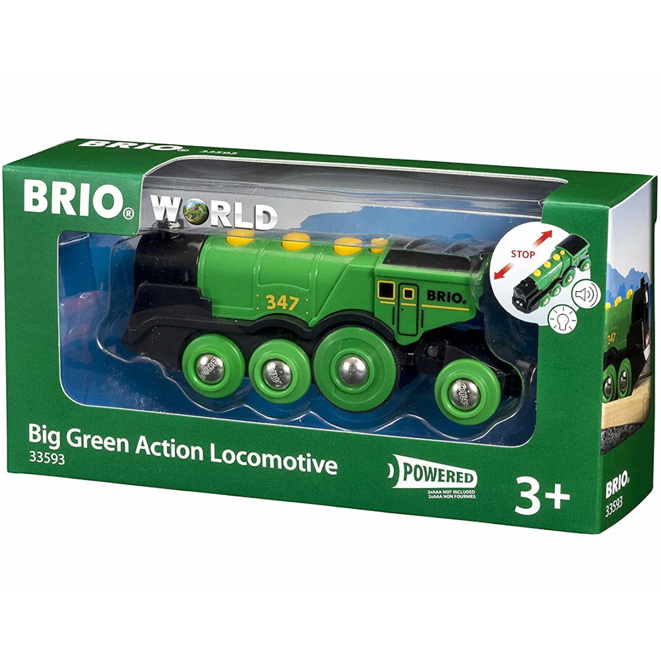 BRIO Big Green Action Locomotive Battery Powered 33593