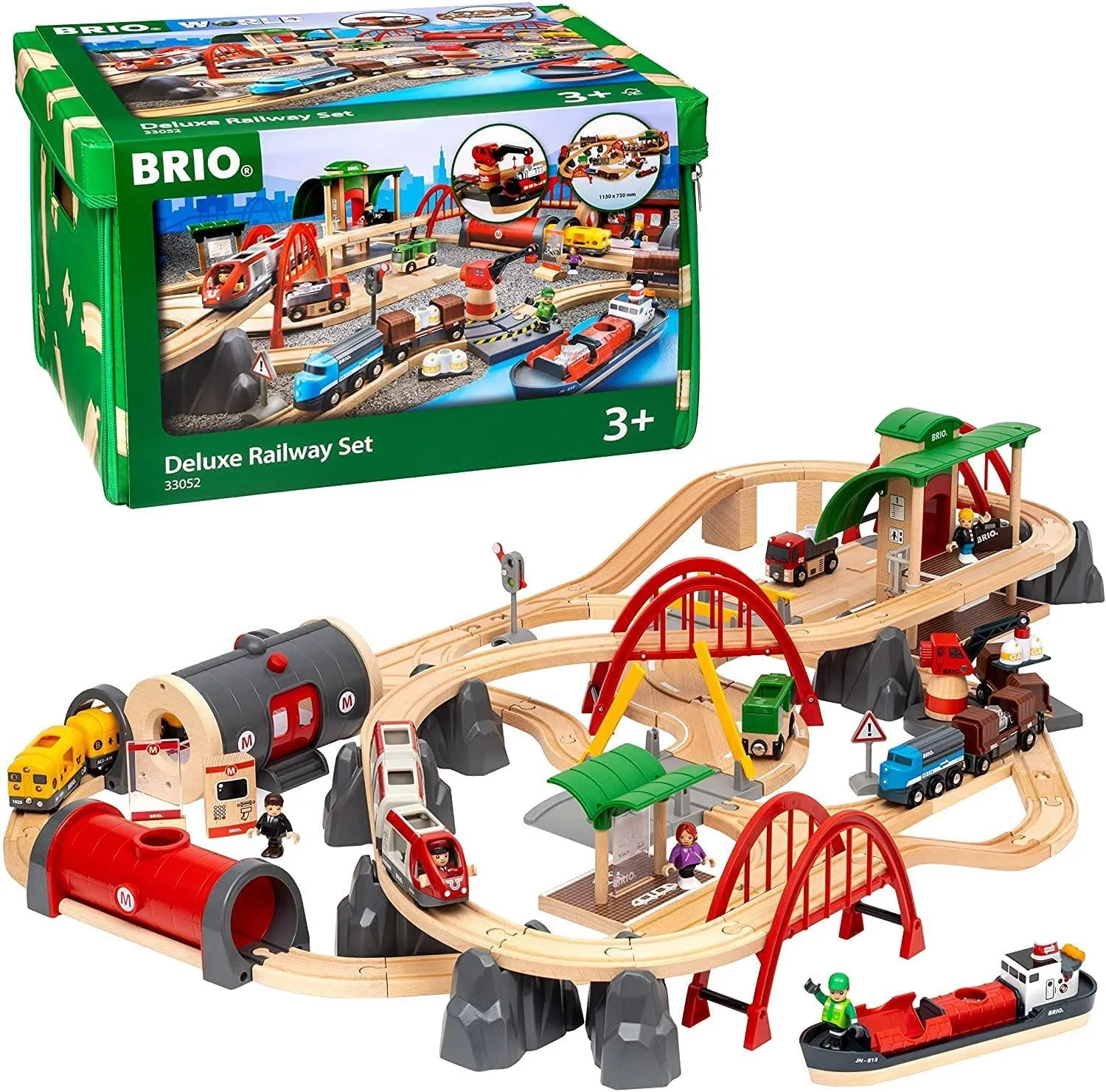 BRIO Deluxe Railway Set 87 pcs Battery Operated Large Set Best Seller 3yrs 