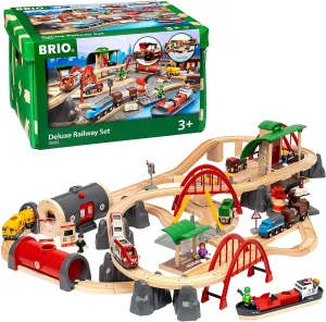 BRIO Deluxe Railway Set 87 pcs Battery Operated Large Set Best Seller 3yrs 