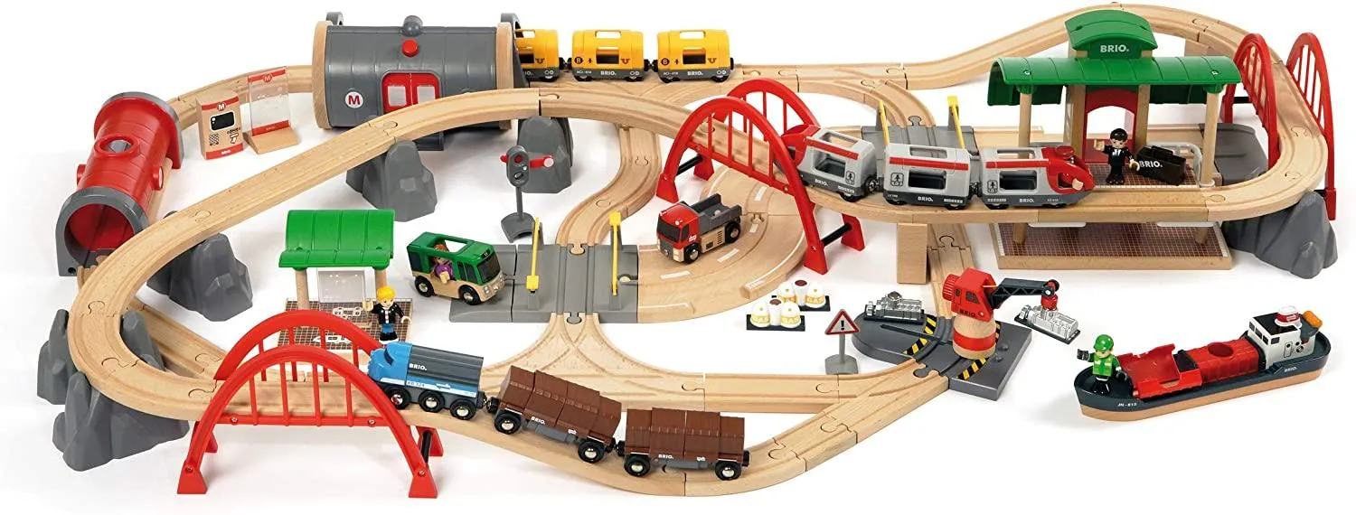 BRIO Deluxe Railway Set 87 pcs Battery Operated Large Set Best Seller 3yrs 