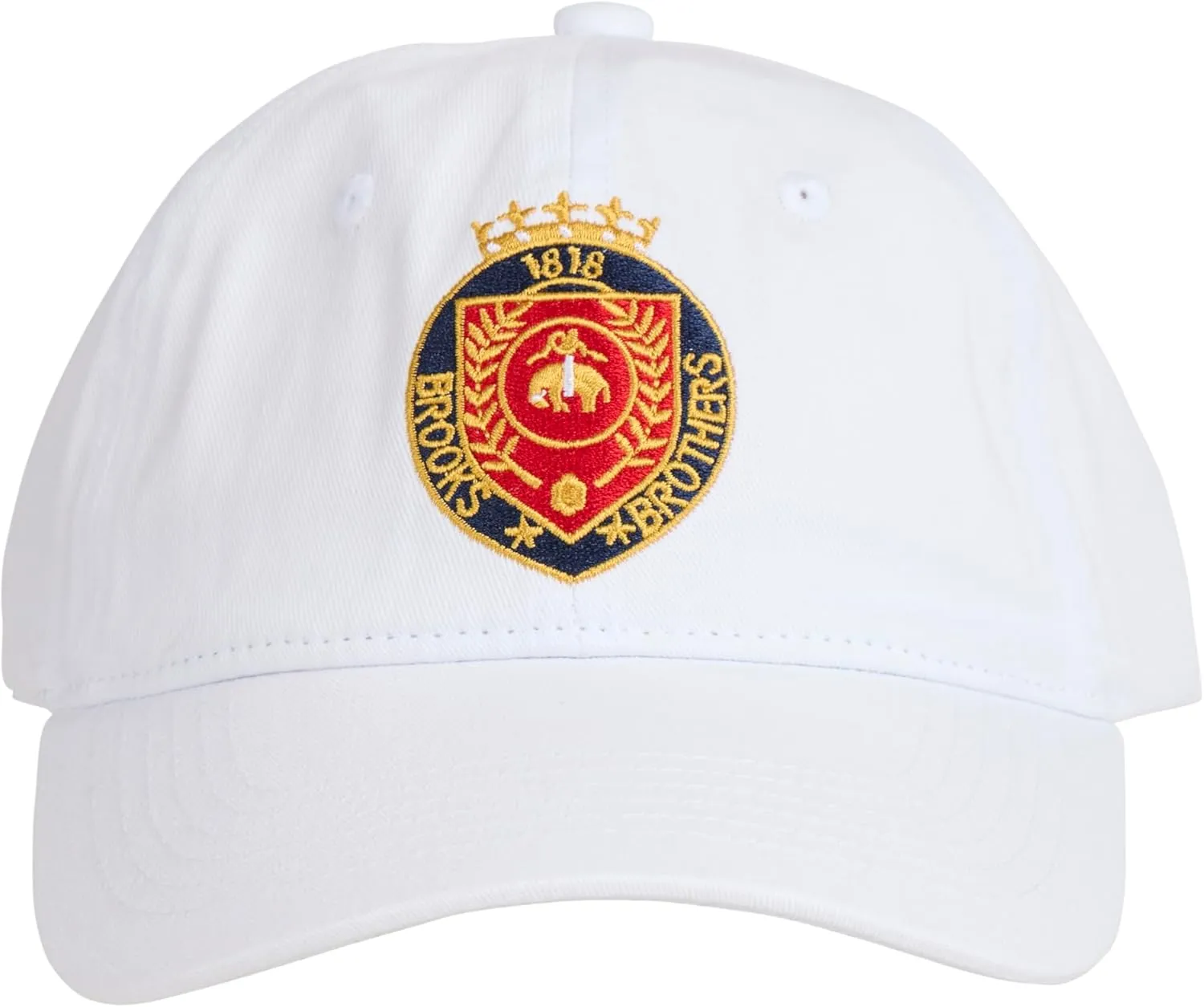 Brooks Brothers Men’s Classic 100% Cotton Twill Baseball Cap - Woven Logo One-Size Adjustable Hat, Navy Classic
