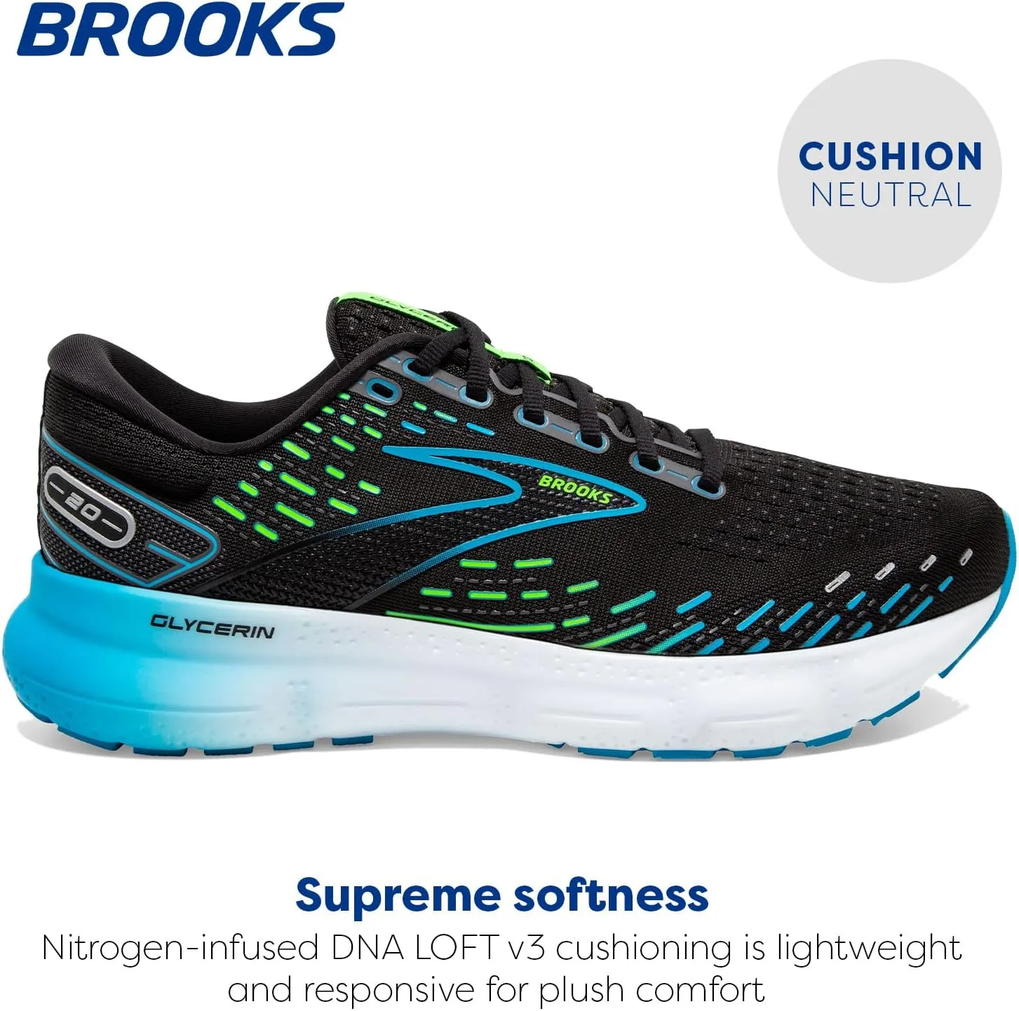 Brooks Men's Glycerin 20 Neutral Running Shoe