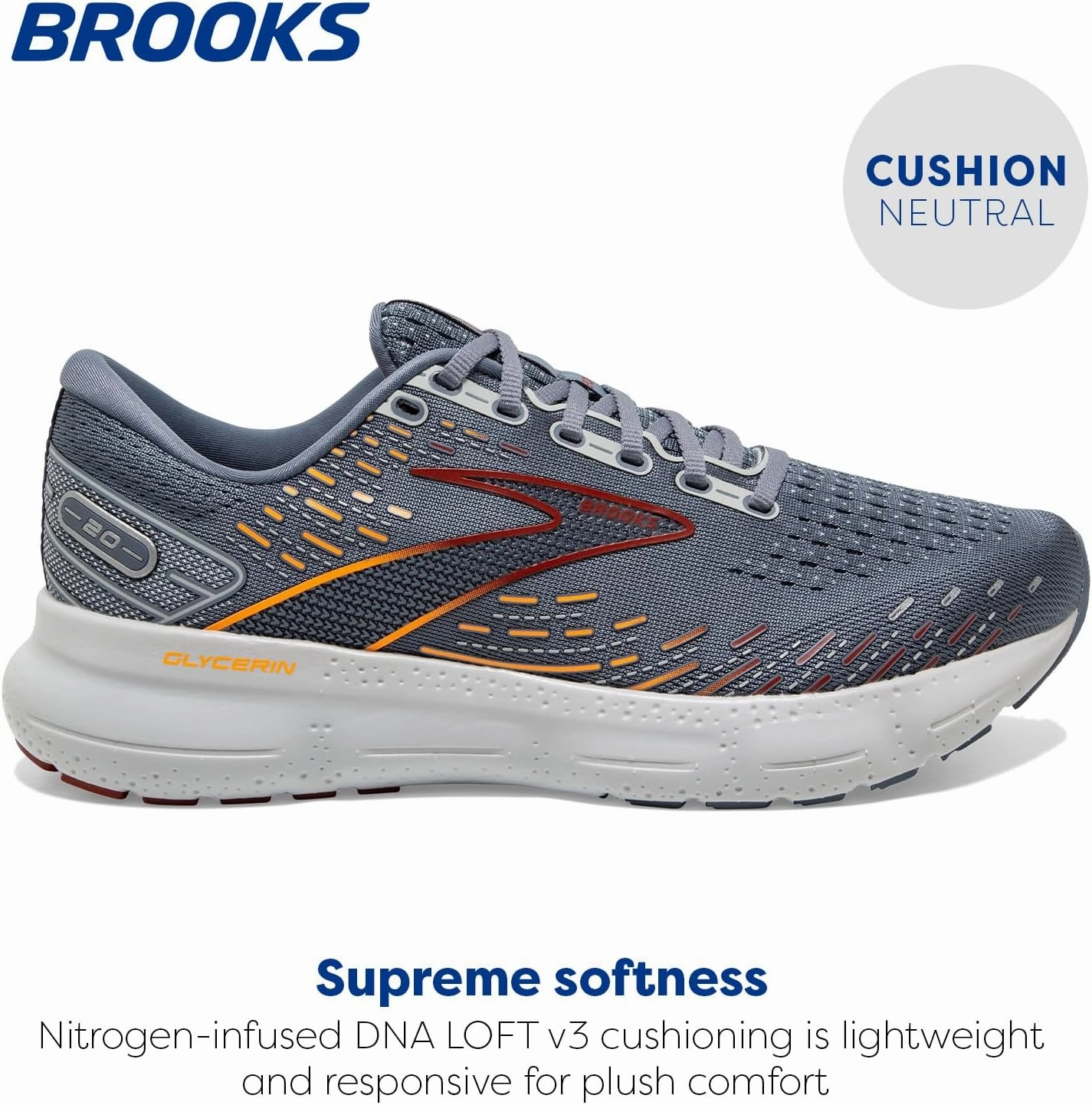 Brooks Men's Glycerin 20 Neutral Running Shoe
