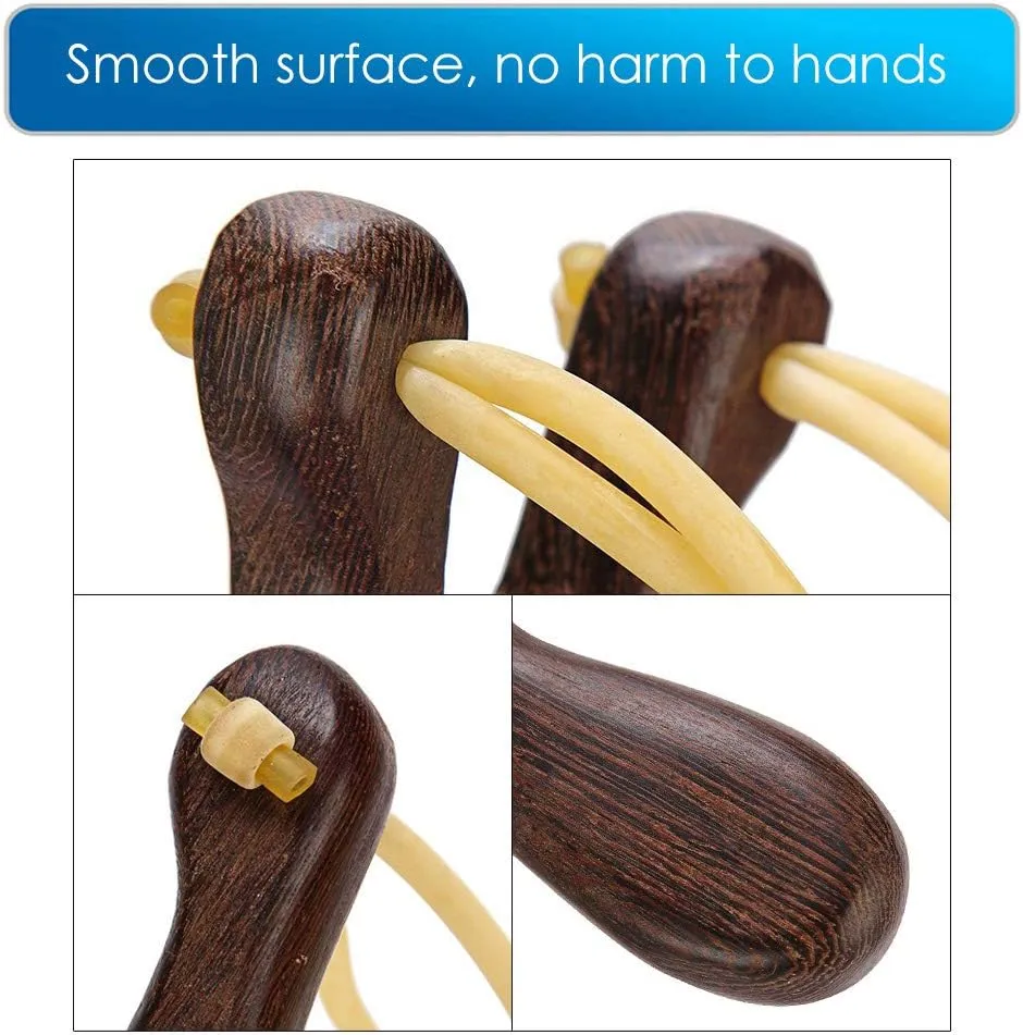 Brown Color Wooden Hunting Slingshot with Cotton Ammo for Catapult Game,Hunting-for Kids Children Adults