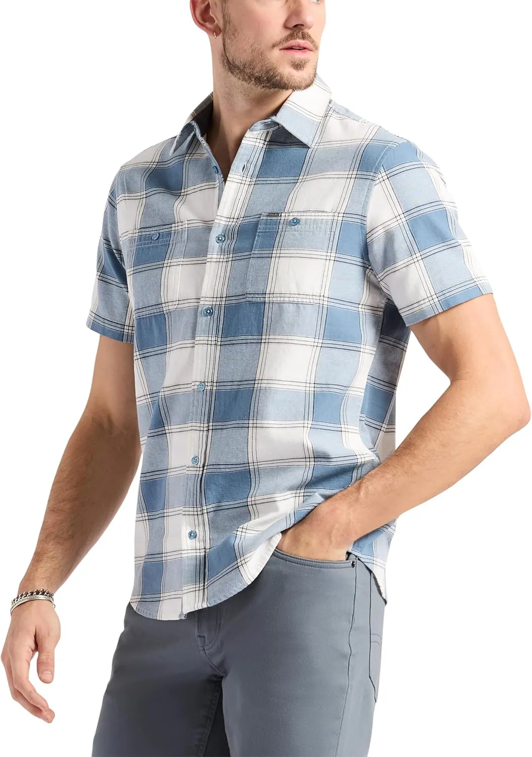 Buffalo David Bitton Men's Short Sleeve Solid Button Down
