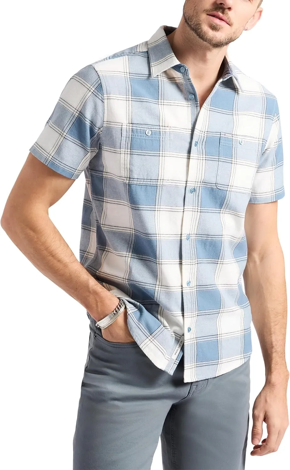 Buffalo David Bitton Men's Short Sleeve Solid Button Down