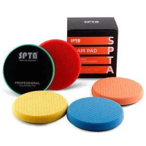 Buffing Polishing Pads, SPTA 5Pc 3.5 Inch Face for 3 Inch 76mm Backing Plate Compound Buffing Sponge Pads Cutting Polishing Pad Kit For Car Buffer Polisher Compounding,Polishing and Waxing -FPTFS3-MIX