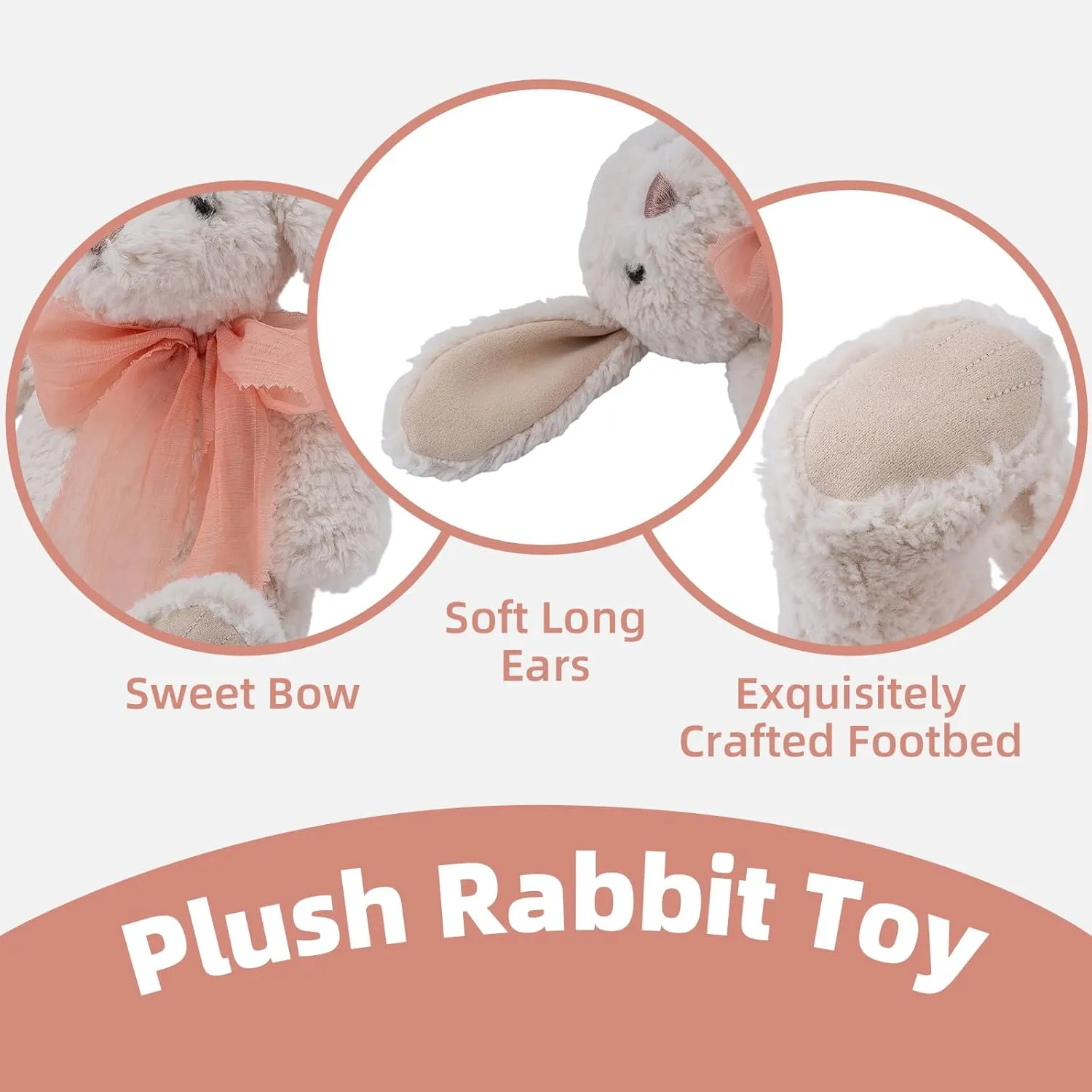 Bunny Stuffed Animal Soft Rabbit Cuddly Toy 8’’ Plush Animal Toys for Babies and Toddlers