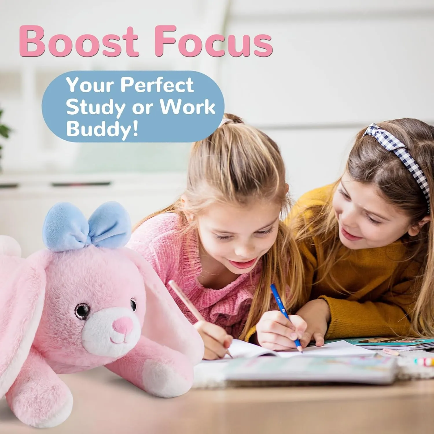 Bunny Weighted Stuffed Animals - 28 Inch 5.0 Pounds Weighted Plushies Rabbit - Large Plush Bunny Stuffed Animals Pillow - Cute Plush Toys Gifts for Kids & Adults