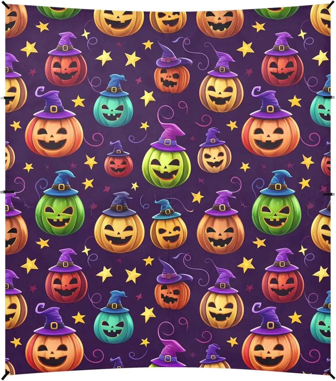 Burbuja Colorful Jack O Lantern Pumpkins Beach Canopy Windproof Beach Tent Sun Shade with 4 Sandbags & Sand Shovel, Portable Sun Shelter for Family Camping Picnic