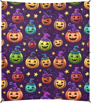 Burbuja Colorful Jack O Lantern Pumpkins Beach Canopy Windproof Beach Tent Sun Shade with 4 Sandbags & Sand Shovel, Portable Sun Shelter for Family Camping Picnic
