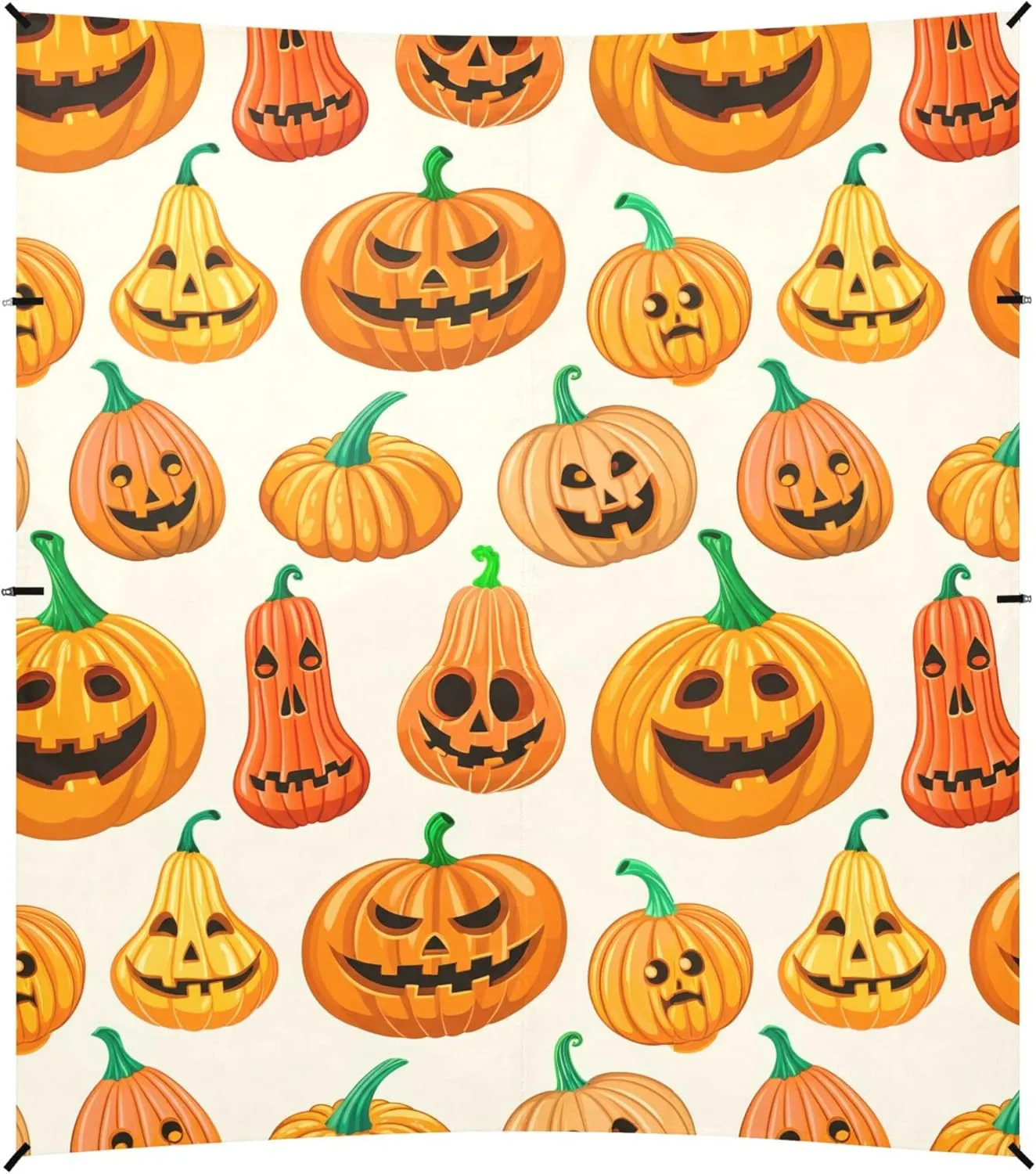 Burbuja Halloween Pumpkins Beach Canopy Windproof Beach Tent Sun Shade with 4 Sandbags & Sand Shovel, Portable Sun Shelter for Family Camping Picnic