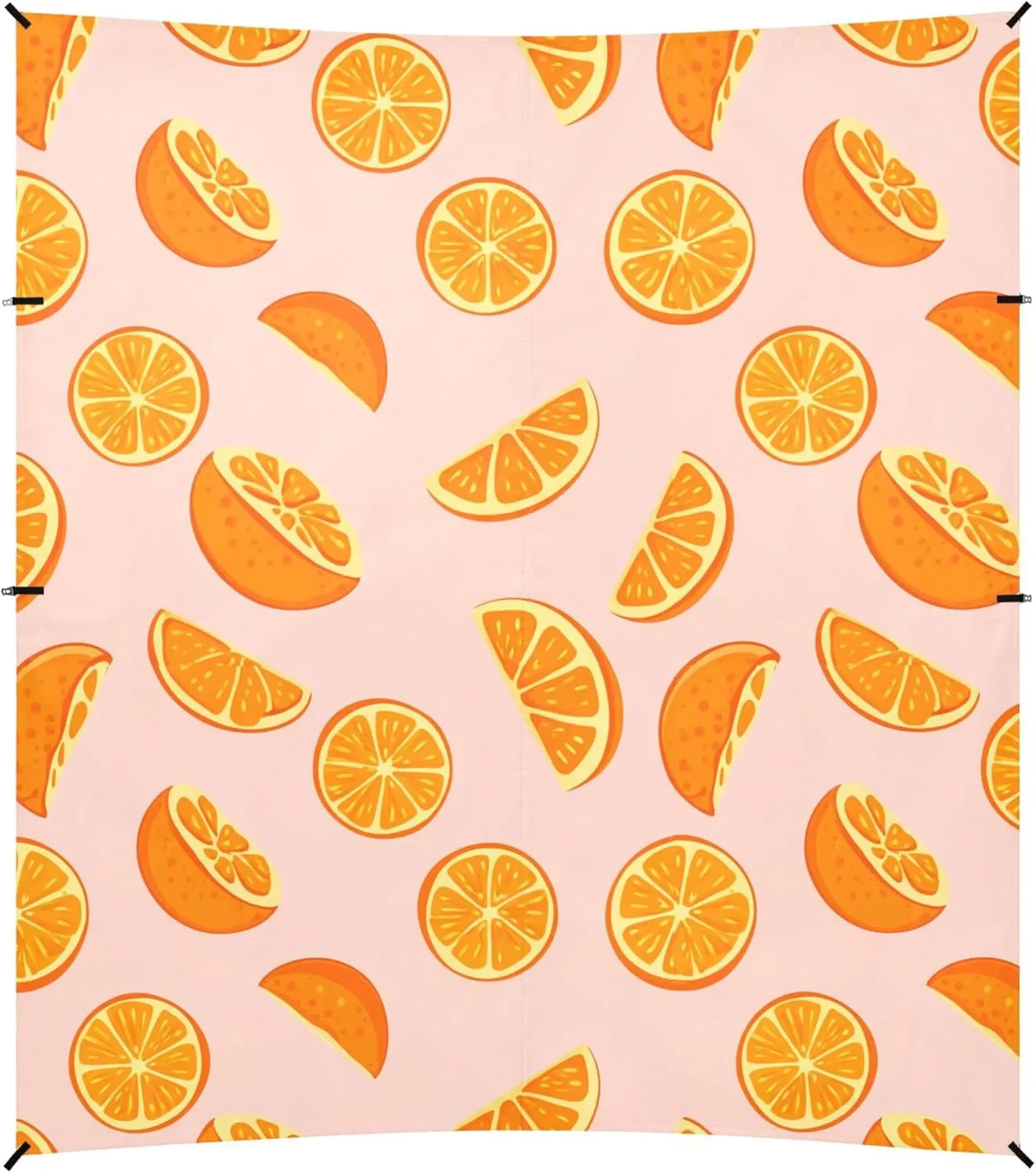 Burbuja Juicy Orange Beach Canopy Windproof Beach Tent Sun Shade with 4 Sandbags & Sand Shovel, Portable Sun Shelter for Family Camping Picnic