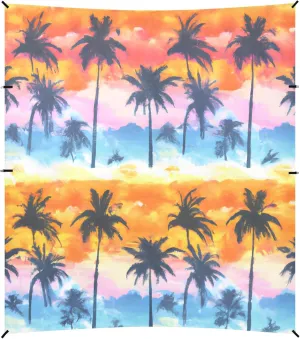 Burbuja Tropical Palm Trees Beach Canopy Windproof Beach Tent Sun Shade with 4 Sandbags & Sand Shovel, Portable Sun Shelter for Family Camping Picnic