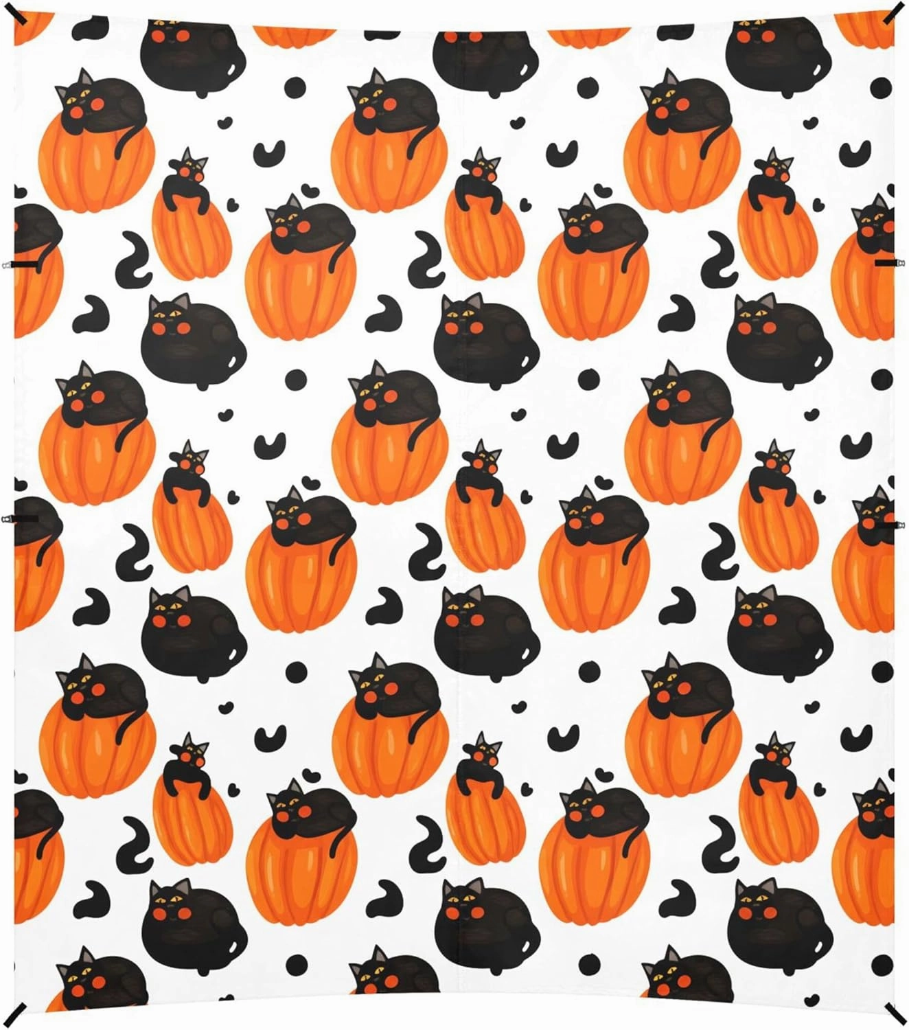 Burbuja Cats Lying on Pumpkins Beach Canopy Windproof Beach Tent Sun Shade with 4 Sandbags & Sand Shovel, Portable Sun Shelter for Family Camping Picnic