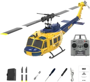 C032 Remote Control Helicopter, Ultra-high Simulated RC Helicopter, 1/48 Scale 2.4G 6CH RC Electric Airplane Model, Collectable RC Flying Helicopte for Adults - RTF