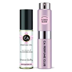CA Perfume Duo Impression of Victor Flowerbloom For Women Eau de Parfum Refillable Atomizer Sprayer   Fragrance Body Oil Long Lasting Sample Travel Size Roll-On Bottle 0.27 Fl Oz 0.33 Fl Oz