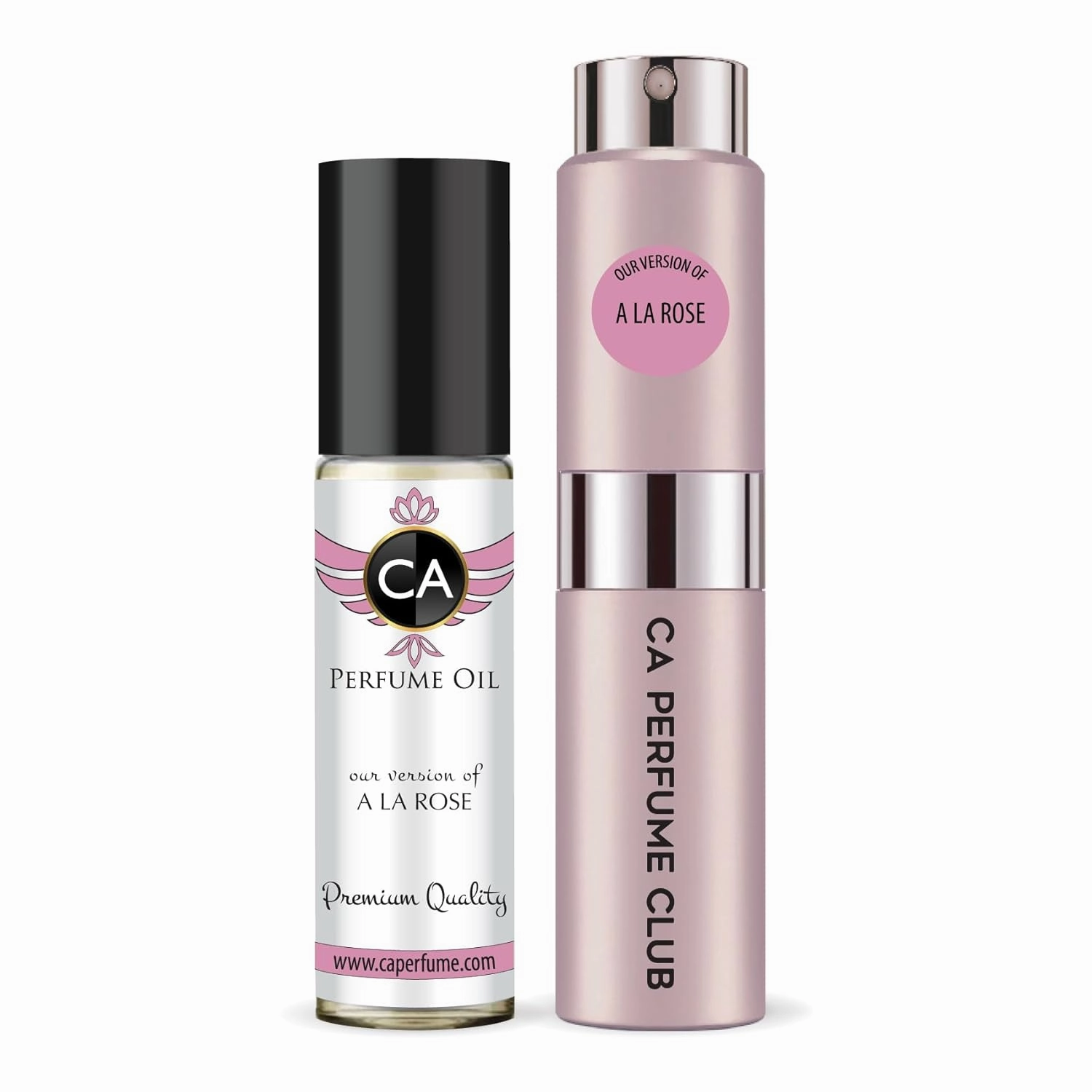 CA Perfume Duo Impression of A La Rose For Women Eau de Parfum Refillable Sprayer   Fragrance Body Oil Roll-On Bottle 0.27 Fl Oz 0.33 Fl Oz
