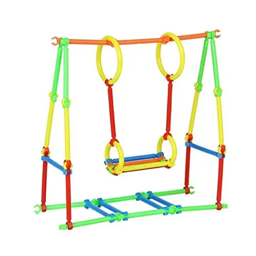 Cable World ® 200  Assembly Colorful Straw Educational Plastic Building Blocks for Kids (Include 200  Stick, Multicolour)
